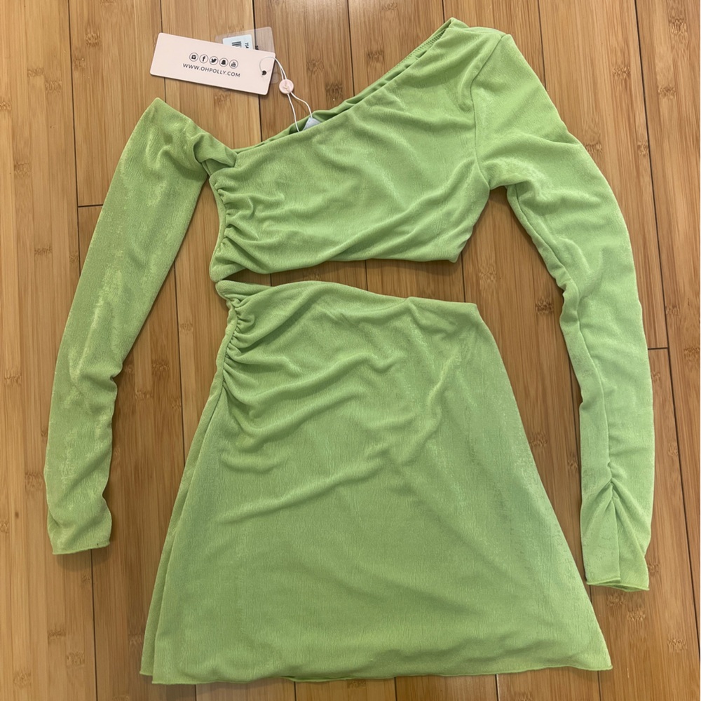 Oh Polly green cut out mini dress!  Size 0 NWT